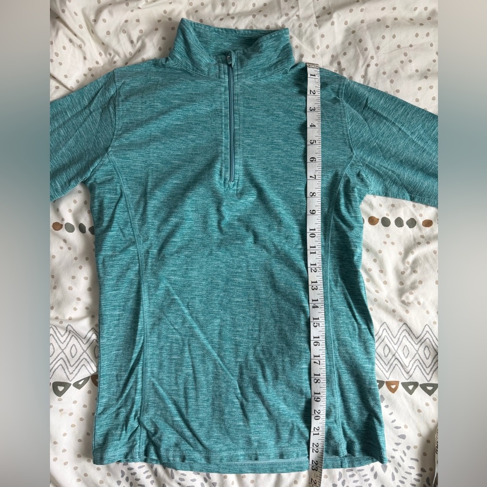 Women's Teal Long Sleeve Quarter-Zip Top